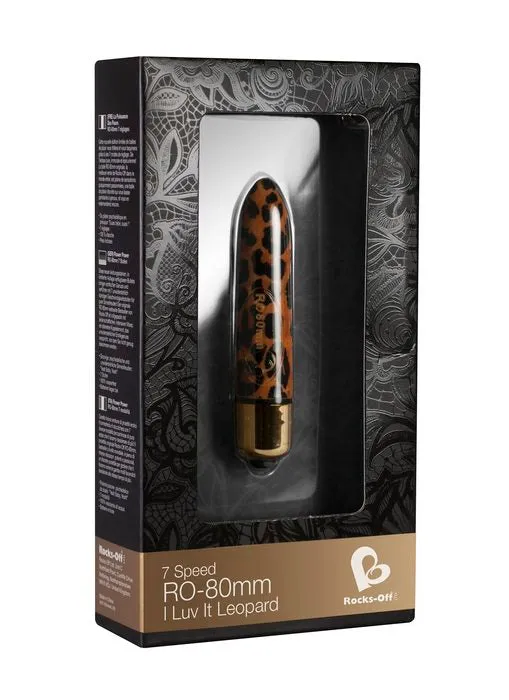 Rocks Off Female Sex Toys Bullet 80mm 7 Speed Leopard Print