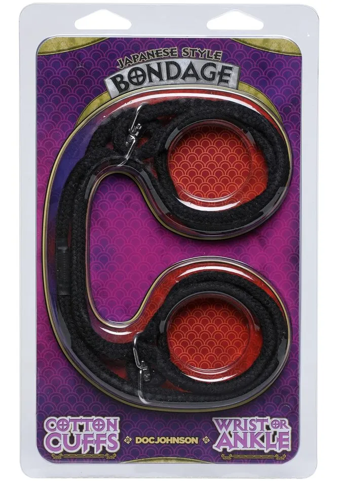 Anal Japanese Bondage Japanese Style Cotton Cuffs Black Anal Japanese Bondage Japanese Style Cotton Cuffs Black